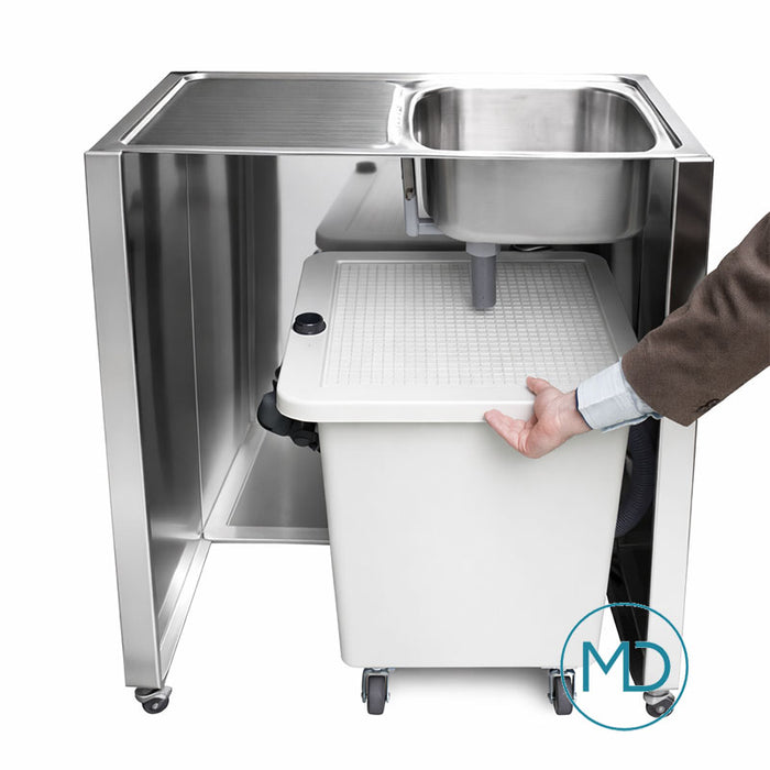 Serbatoio di decantazione Mestra 70 L con ruote e griglia frangi-getto