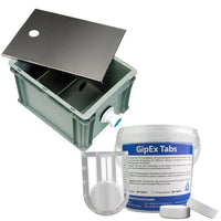 alt=Bac de décantation économique 14 litres - couvercle inox et floculant