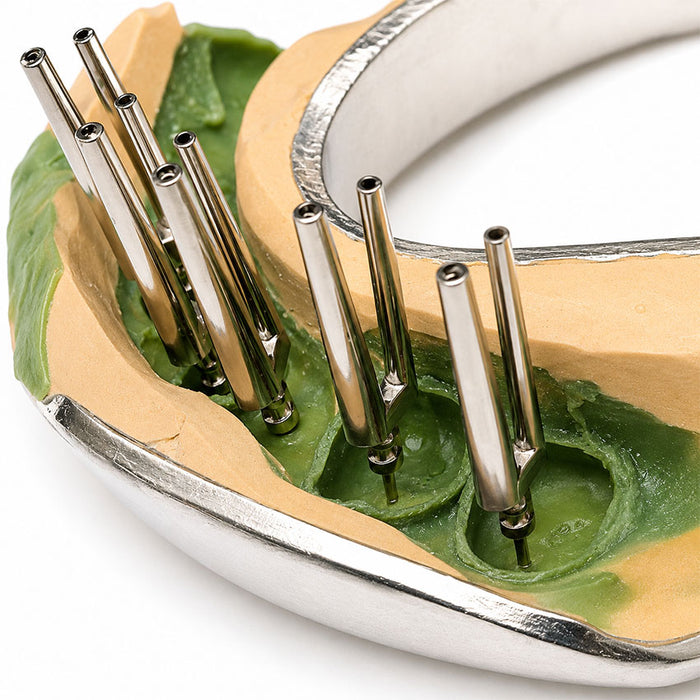 Bi-Pin's aiguille insertion Renfert - Mise en place dans silicone sans machine
