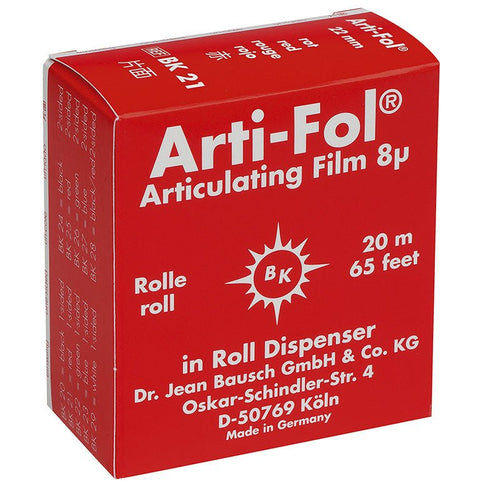 BK21 Arti - Fol 8µ Papier à Articuler Rouge Métallic Bausch - Massilia Dental - Fournitures Matériel Cabinet Dentaire