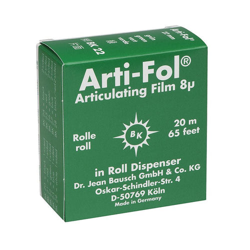 BK22 Arti - Fol Papier à Articuler 8 Microns Vert 1 Face - Massilia Dental - Fournitures Matériel Cabinet Dentaire