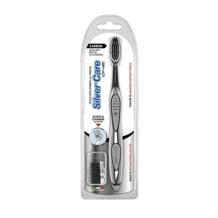Recharge 3 Têtes Brosse à dents Charbon Silver - Care ONE - Massilia Dental - Fournitures Matériel Cabinet Dentaire