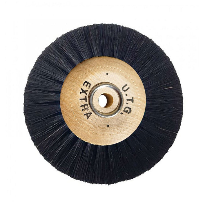 Brosse à polir soie noire courte 50 mm 3 rangs UTG noyau bois