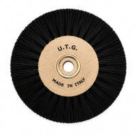 Brosse à polir soie noire 80 mm x 3 rangs convergente 10 pièces profil