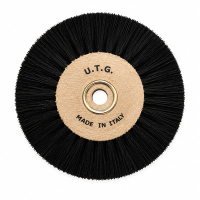 Brosse à polir soie noire 80 mm x 3 rangs convergente 10 pièces profil