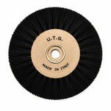 Brosse à polir soie noire 80 mm x 3 rangs convergente 10 pièces profil