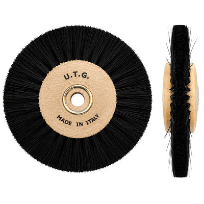 Brosse à polir soie noire 80 mm x 3 rangs convergente 10 pièces