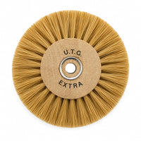 Brosse polissage résine soie blanche 80 mm 3 rangs convergeants profil