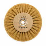 Brosse polissage résine soie blanche 80 mm 3 rangs convergeants profil