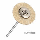 Brossettes poils de chèvre 25 mm x 20 pièces. Finition manuelle des prothèses