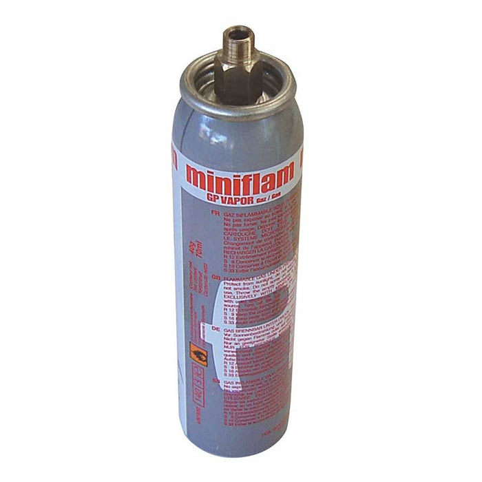 Gas cartridge to screw on miniflam - supplement oxygen bottle.