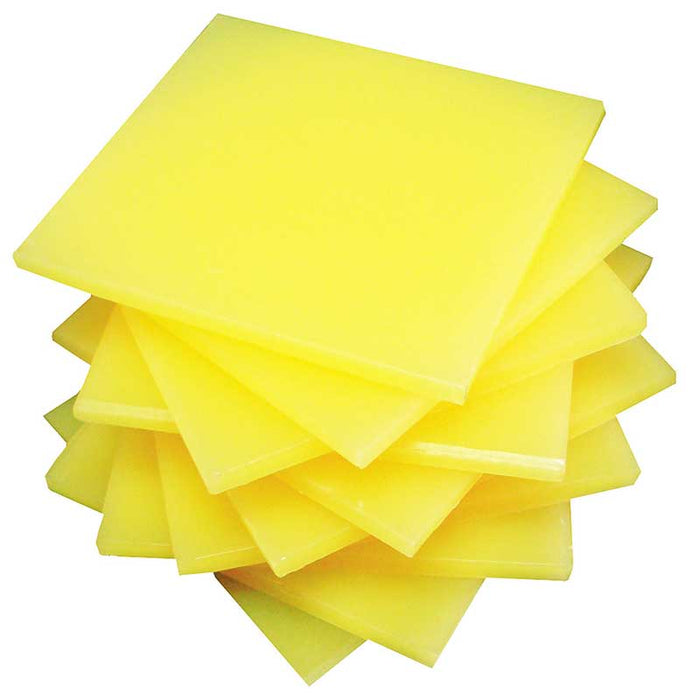 Cire Plaque Carré 4 mm Prise Occlusion Reus 78 x 78 mm.