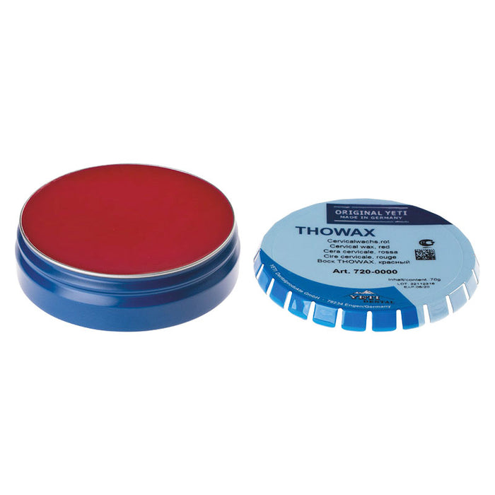 Cire cervicale Thowax Yeti rouge ajustage des bords cervicaux