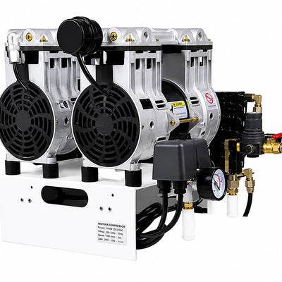 Compresseur dentaire bi-moteur pression 8 bars Mestra vue moteur