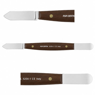 Petit couteau à cire lisse manche bois ASA Dental 13 cm