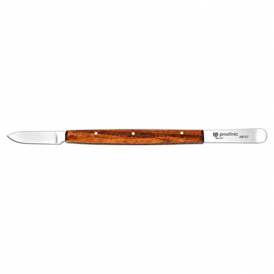 Couteau à cire Proclinic manche bois 17 cm pour modelage cire en plaque rose