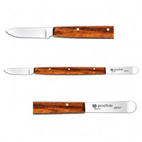 Couteau à cire Proclinic manche bois 17 cm pour modelage cire en plaque rose vue détaillée