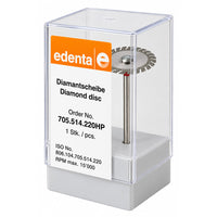 Disque diamanté Edenta Superflex 705.514.220HP cranté 22 mm pour laboratoire de prothèse dentaire