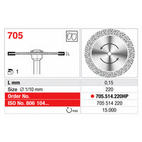 Edenta 705.514.220HP disque diamanté grain fin pour séparation et ajustage des matériaux en laboratoire dentaire