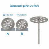 Disque diamanté 2 faces flex plein perforé 0.30 mm céramique 2 tailles