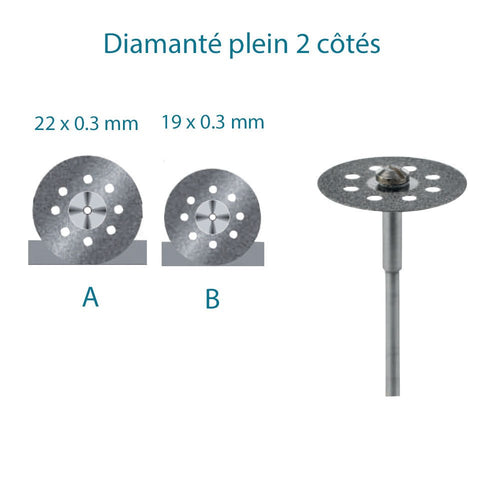 Disque Diamanté 2 Faces Flex Plein Perforé 0.30 mm Céramique - Massilia Dental - Fournitures Matériel Cabinet Dentaire