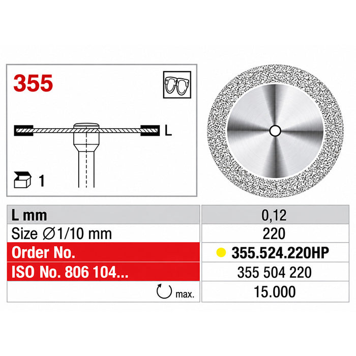 Disque diamanté Superflex Edenta 2 faces 0.12 mm céramique