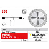 Disque diamanté superflex Edenta 355.524.220HP avec 2 faces 0.12 mm pour travaux ceramique
