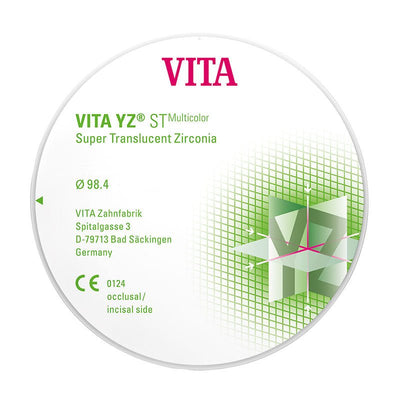 Disque Zircone Vita YZ ST Multicolor 98 x 18 mm. - Massilia Dental - Fournitures Matériel Cabinet Dentaire