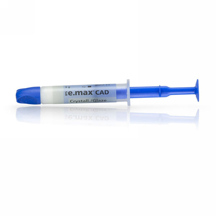 E - max CAD Crystall Glaze Seringue Finition Normale ou Fluo - Massilia Dental - Fournitures Matériel Cabinet Dentaire