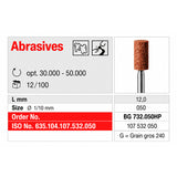 Boîte de 12 meules abrasives Edenta BG732.050HP pour meulage des alliages métalliques dentaires