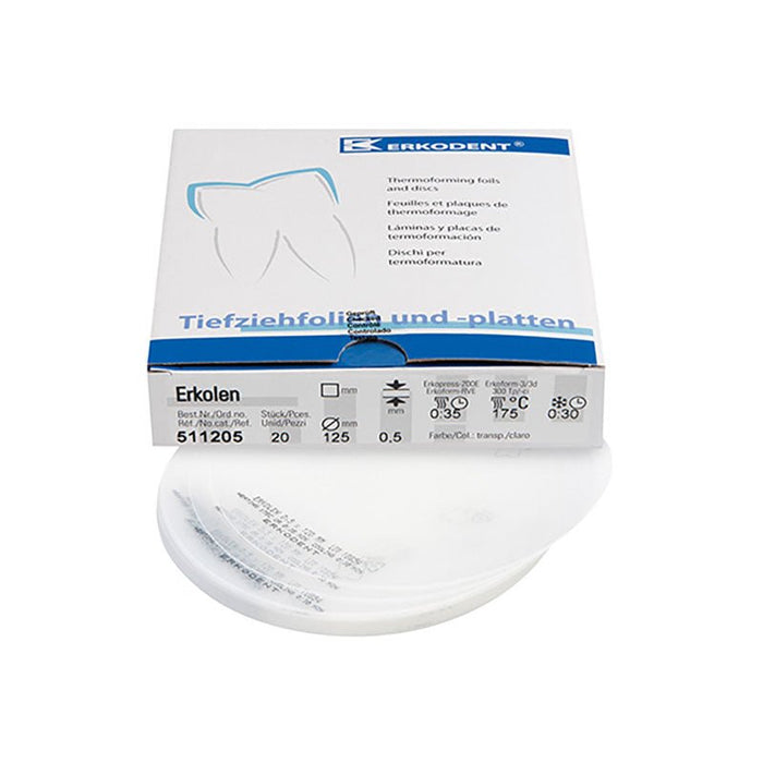 alt="Erkolen Plaque Thermoformage 125 mm Erkodent Souple - Massilia Dental - Fournitures Matériel Cabinet Dentaire"