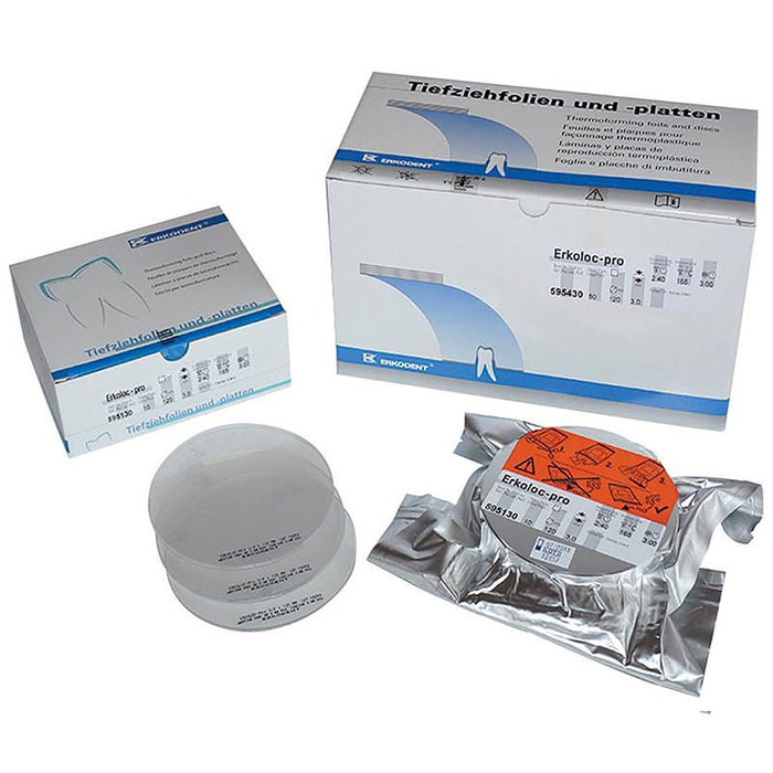 alt="Erkoloc Pro Plaque 120 mm Erkodent Gouttières Bi - couche. - Massilia Dental - Fournitures Matériel Cabinet Dentaire"