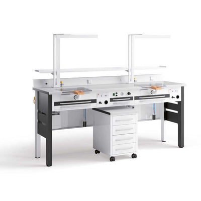 Etabli 2 Places BL2 Rossi Caws Tiroirs Meuble Mobile Lumière - Massilia Dental - Fournitures Matériel Cabinet Dentaire