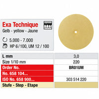 Polissoir lentille exa-technique jaune fin pour polissage résine BR01UM-12