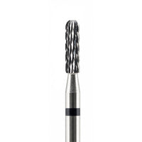 Fraise carbure de tungstène cylindrique - grattage armature céramique vue tête