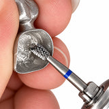 Fraise tungstène pour travaux sur métaux, résine et plâtre vue intrados de couronne