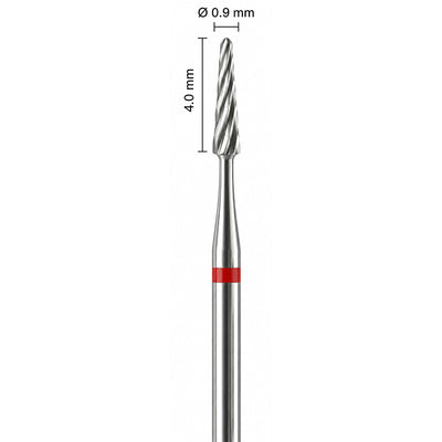 Fraise carbure tungstène à fissures conique 0.9 mm crochets stellite et embrasure