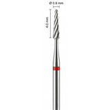 Fraise carbure tungstène à fissures conique 0.9 mm crochets stellite et embrasure