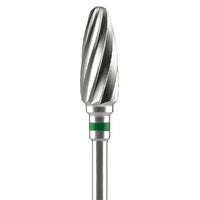 Fraise tungstène type flamme non croisée pour travaux sur plâtres vue tête