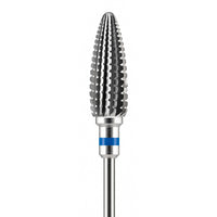 Fraise tungstène type flamme croisée résine molle silicone  vue tête