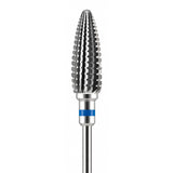 Fraise tungstène type flamme croisée résine molle silicone  vue tête