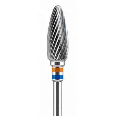 Fraise tungstène flamme moyenne résines acryliques vue tête