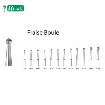 Fraise boule tungstène sillons de couronnes blister 6 pièces vue de la gamme