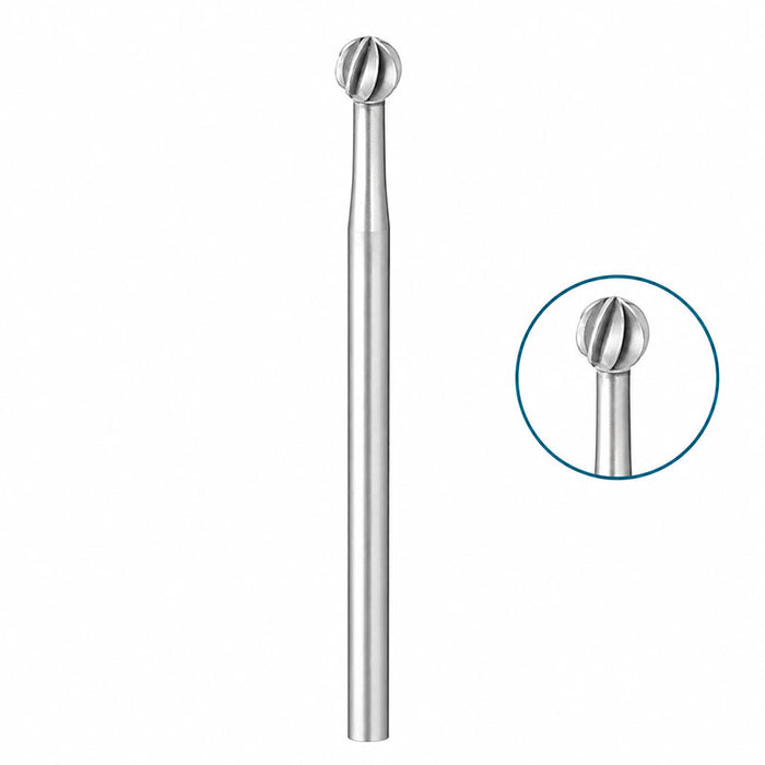 Fraise boule tungstène sillons couronne et bridge acier blister 5 pieces