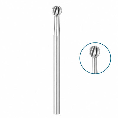 Fraise boule tungstène sillons couronne et bridge acier blister 5 pieces