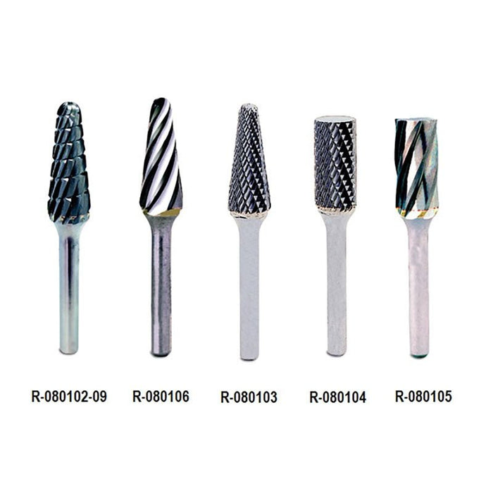 Fraises Détoureuse à Plâtre Inox Mestra - 5 Formes - Massilia Dental - Fournitures Matériel Cabinet Dentaire