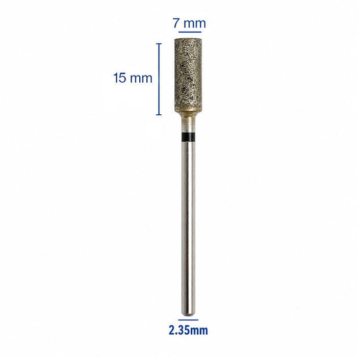 Fraise diamantée cylindrique tête plate 0.5 mm - Super gros grain.