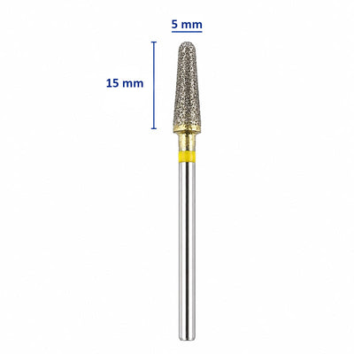 Fraise diamantée dans la masse taille 0.50 cm grain très fin conique