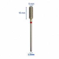 Fraise diamantée cylindre arrondi bout rond grain fin 15 mm