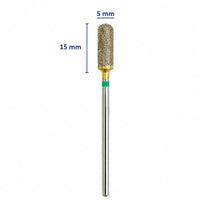 Fraise diamantée masse grain gros  cylindre arrondi 15x5 mm